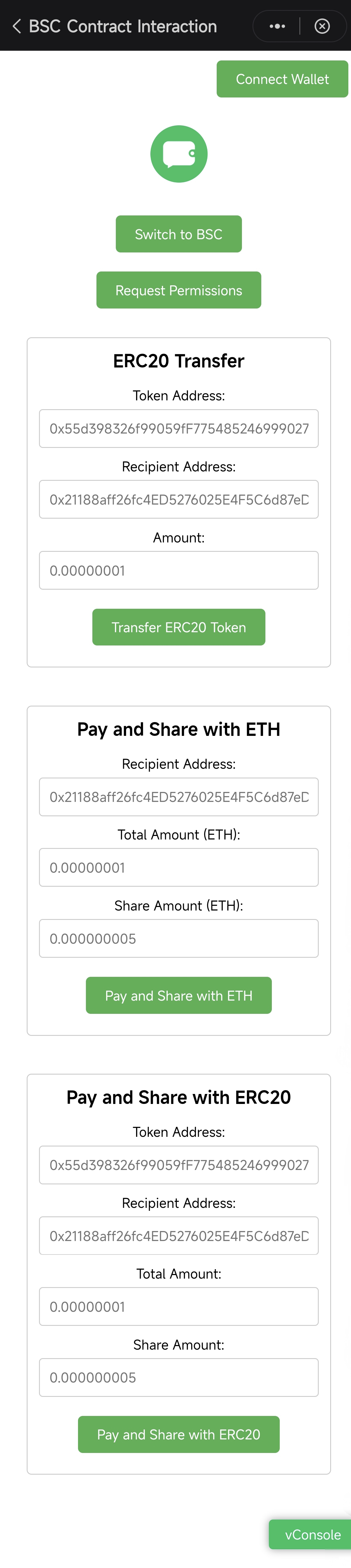 On-chain Shares Interaction Example